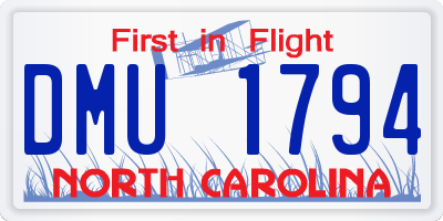 NC license plate DMU1794