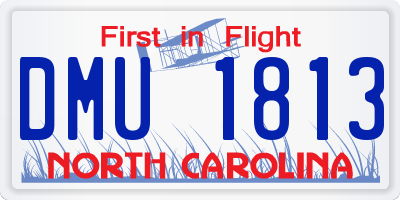 NC license plate DMU1813