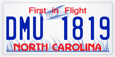 NC license plate DMU1819