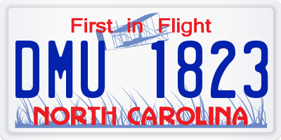 NC license plate DMU1823