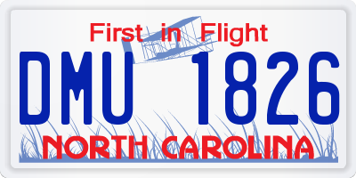 NC license plate DMU1826