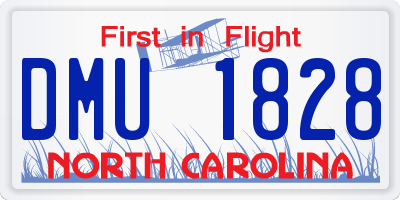 NC license plate DMU1828