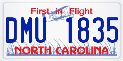 NC license plate DMU1835