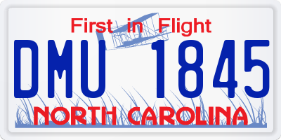 NC license plate DMU1845