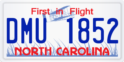 NC license plate DMU1852