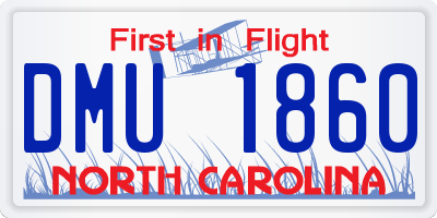 NC license plate DMU1860