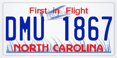NC license plate DMU1867