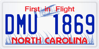 NC license plate DMU1869
