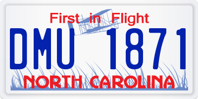 NC license plate DMU1871