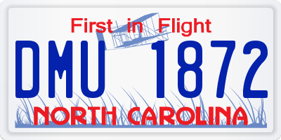 NC license plate DMU1872
