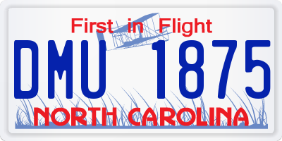NC license plate DMU1875