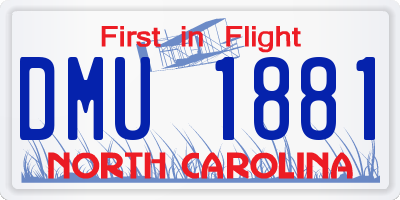 NC license plate DMU1881