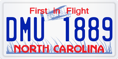 NC license plate DMU1889
