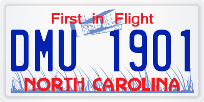 NC license plate DMU1901