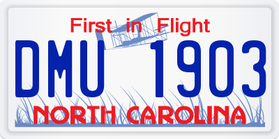 NC license plate DMU1903