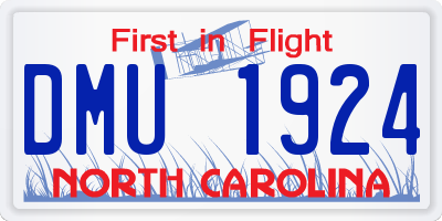 NC license plate DMU1924