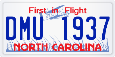NC license plate DMU1937