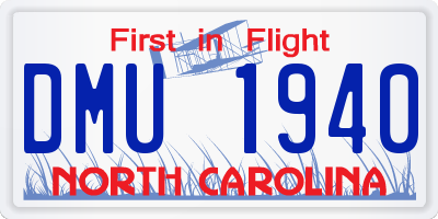 NC license plate DMU1940