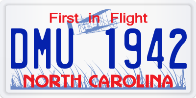 NC license plate DMU1942