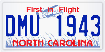 NC license plate DMU1943