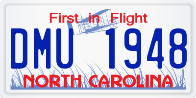 NC license plate DMU1948