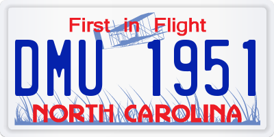 NC license plate DMU1951