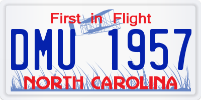 NC license plate DMU1957