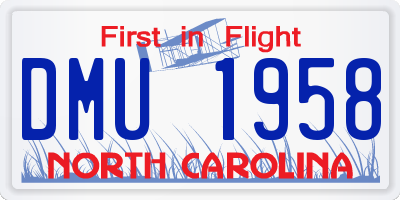 NC license plate DMU1958