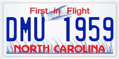 NC license plate DMU1959