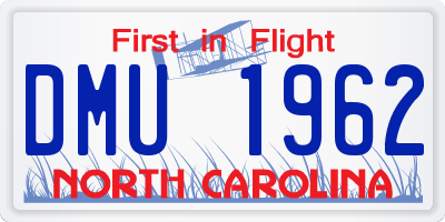 NC license plate DMU1962