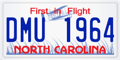 NC license plate DMU1964