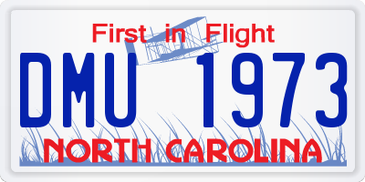 NC license plate DMU1973