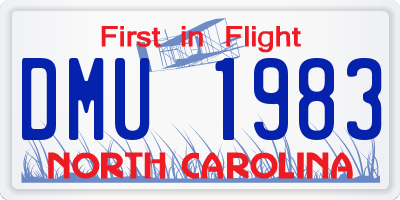 NC license plate DMU1983