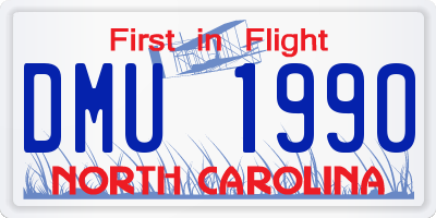 NC license plate DMU1990
