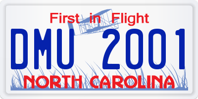 NC license plate DMU2001