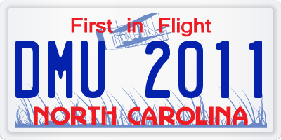 NC license plate DMU2011