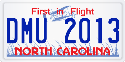 NC license plate DMU2013