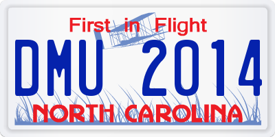 NC license plate DMU2014
