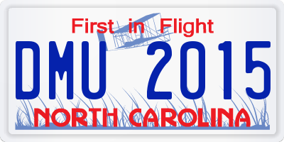 NC license plate DMU2015