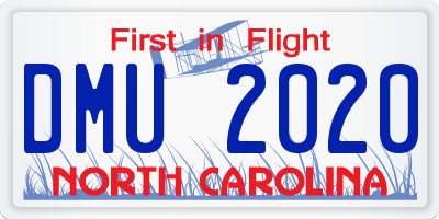 NC license plate DMU2020