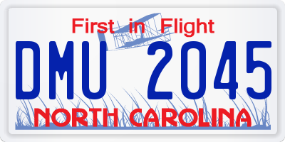 NC license plate DMU2045