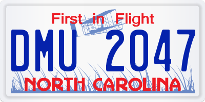 NC license plate DMU2047
