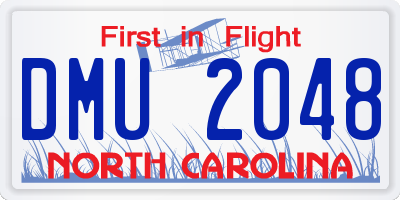 NC license plate DMU2048