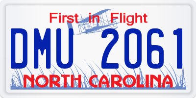 NC license plate DMU2061