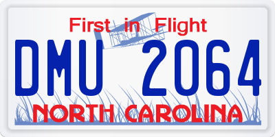 NC license plate DMU2064
