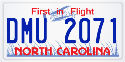 NC license plate DMU2071