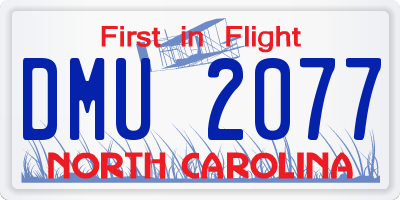 NC license plate DMU2077