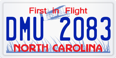 NC license plate DMU2083