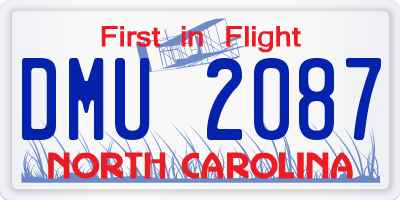NC license plate DMU2087