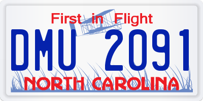 NC license plate DMU2091